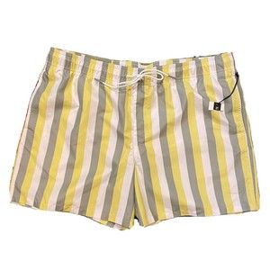 NWT GOODFELLOW & Co Swim Trunks Men’s Size XL Yellow Olive Stripe Pockets Liner